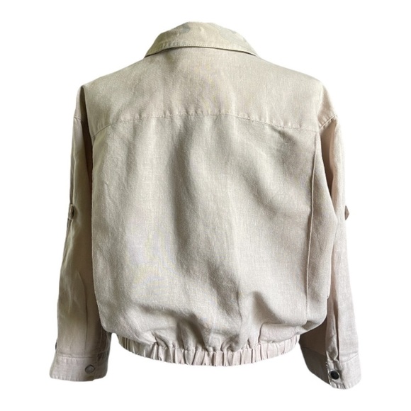 Anthropologie Hei Hei Ronan Linen Camo Utility Jacket | Cargo Cropped Style M - Picture 4 of 12